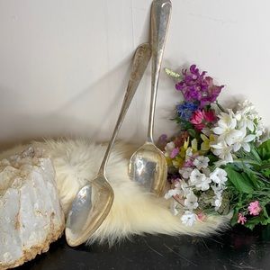 . Vintage Silver Plated Salad Fork & Spoon